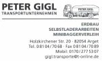 Präsentationsansicht der Firma Peter Gigl Transportunternehmen